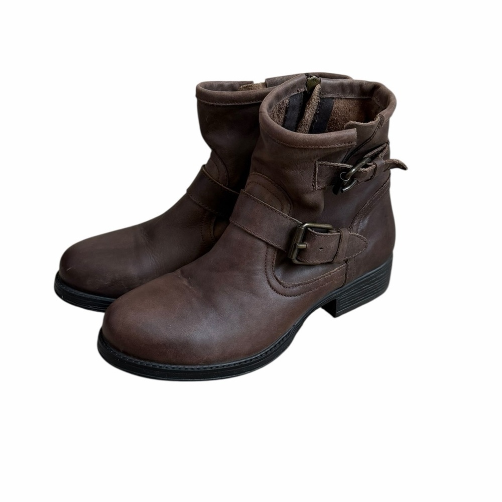 Artisan Crafted By Zigi Elicia Brown Leather Ankle Boots with Buckle Size 8.5